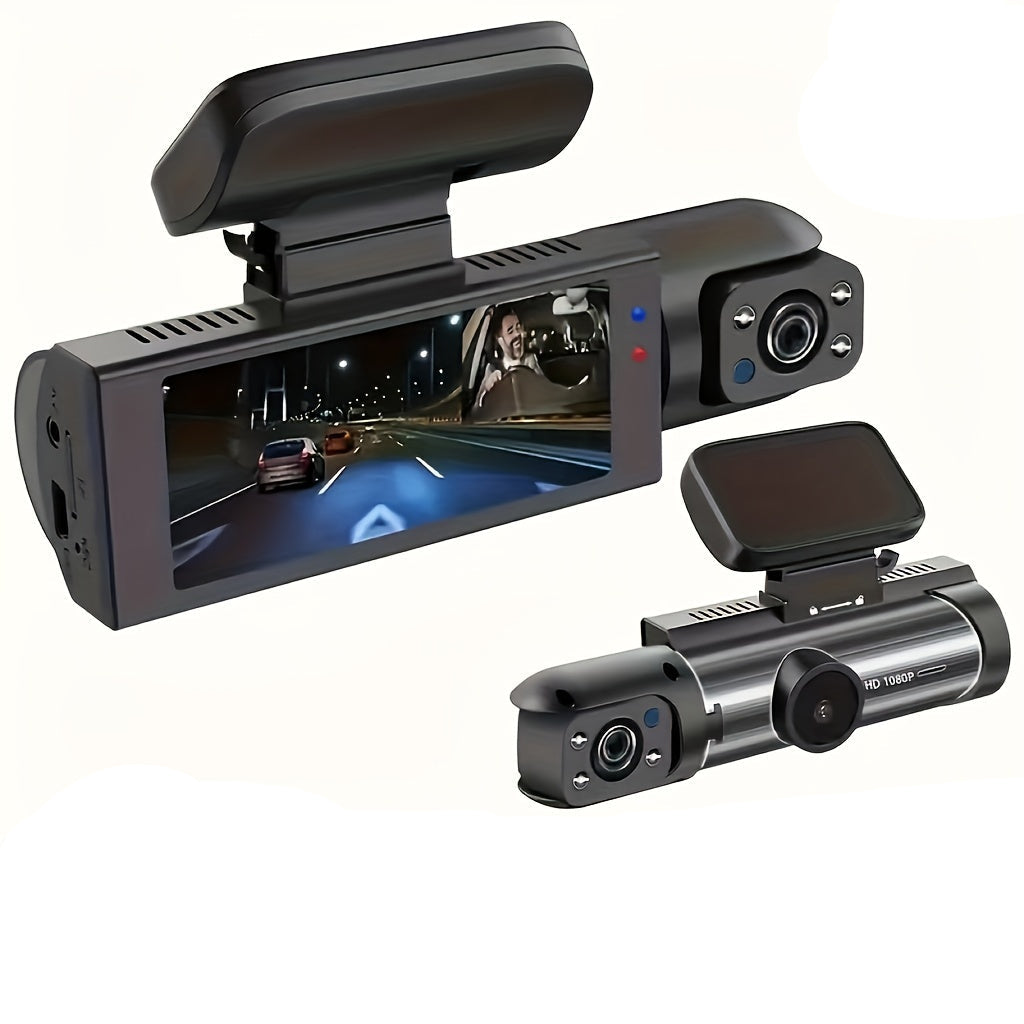 1080P Dual-Lens Car Dash Cam with Night Vision