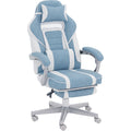Chaise gaming, fauteuil gaming ergonomique avec repose-pieds, hauteur réglable, dossier inclinable, 63x63x123cm, bleu