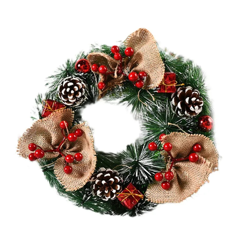 32cm Artificial Christmas Wreath with Red Berries