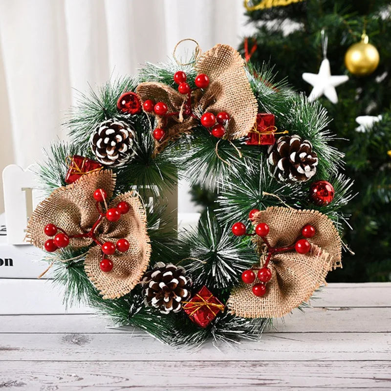 32cm Artificial Christmas Wreath with Red Berries
