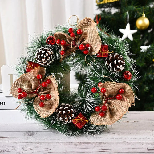32cm Artificial Christmas Wreath with Red Berries