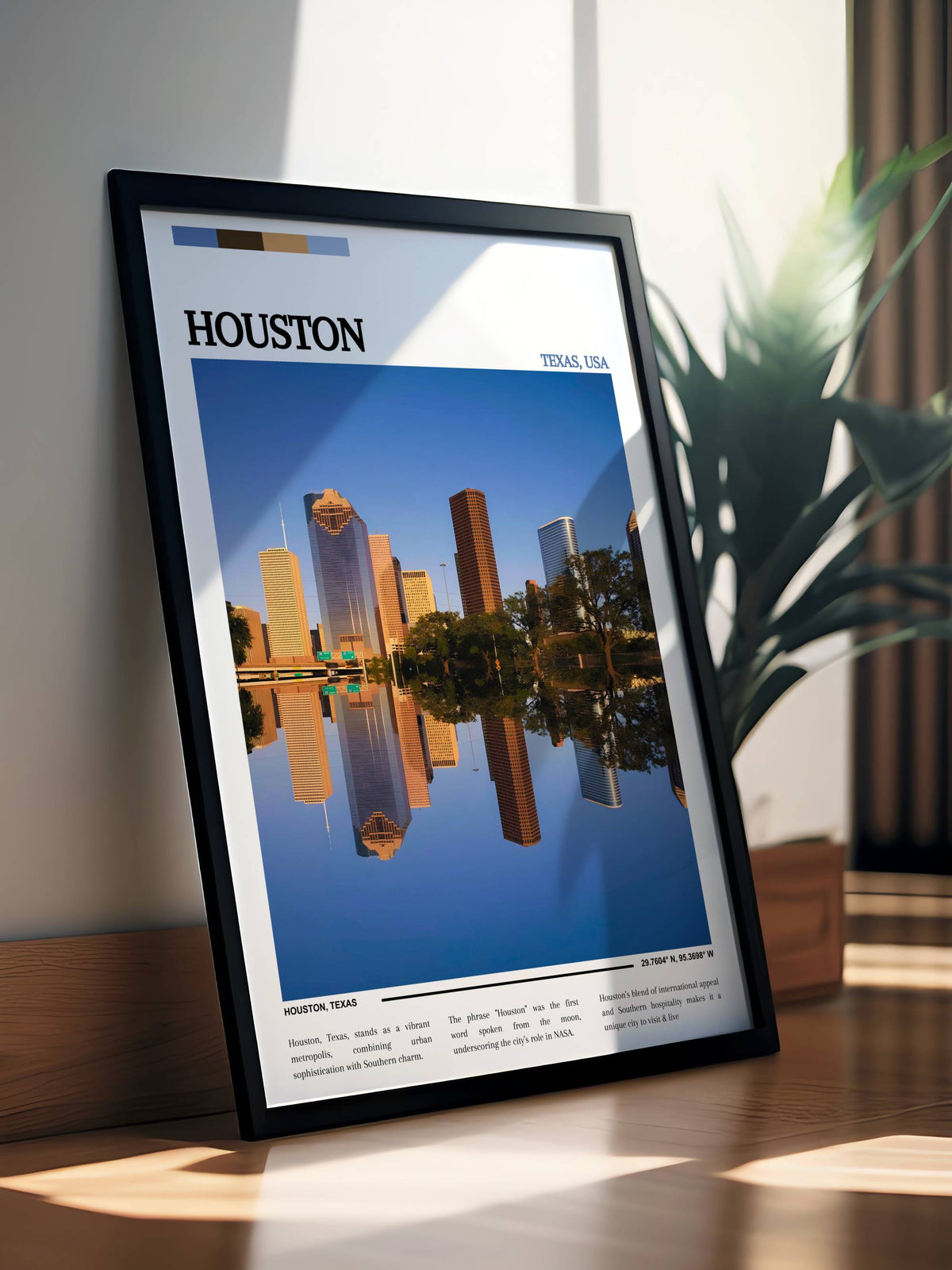 Houston Skyline Poster - Texas Art Print - Housewarming Gift - USA Art - Housewarming Gifts