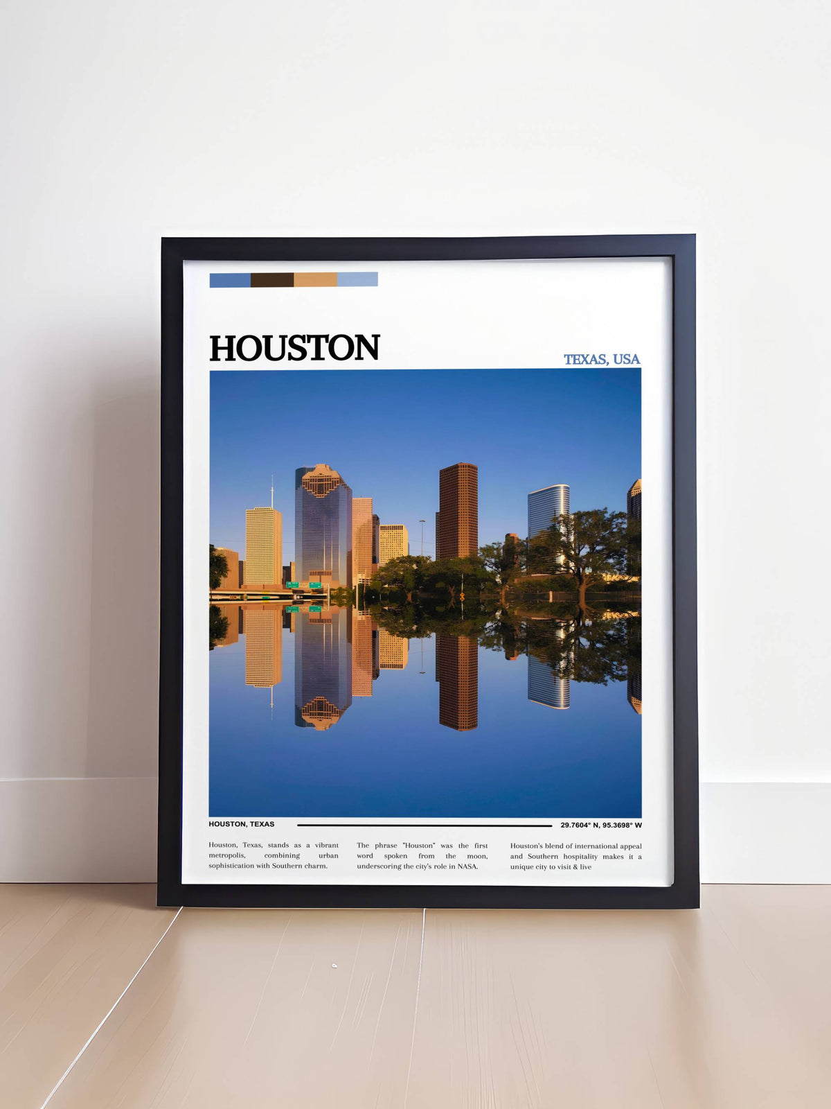 Houston Skyline Poster - Texas Art Print - Housewarming Gift - USA Art - Housewarming Gifts