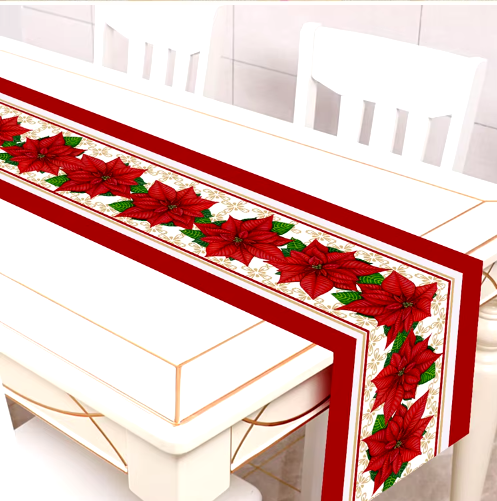 Red Christmas Table Runner – 180 × 35cm