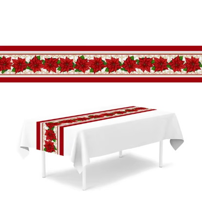 Red Christmas Table Runner – 180 × 35cm
