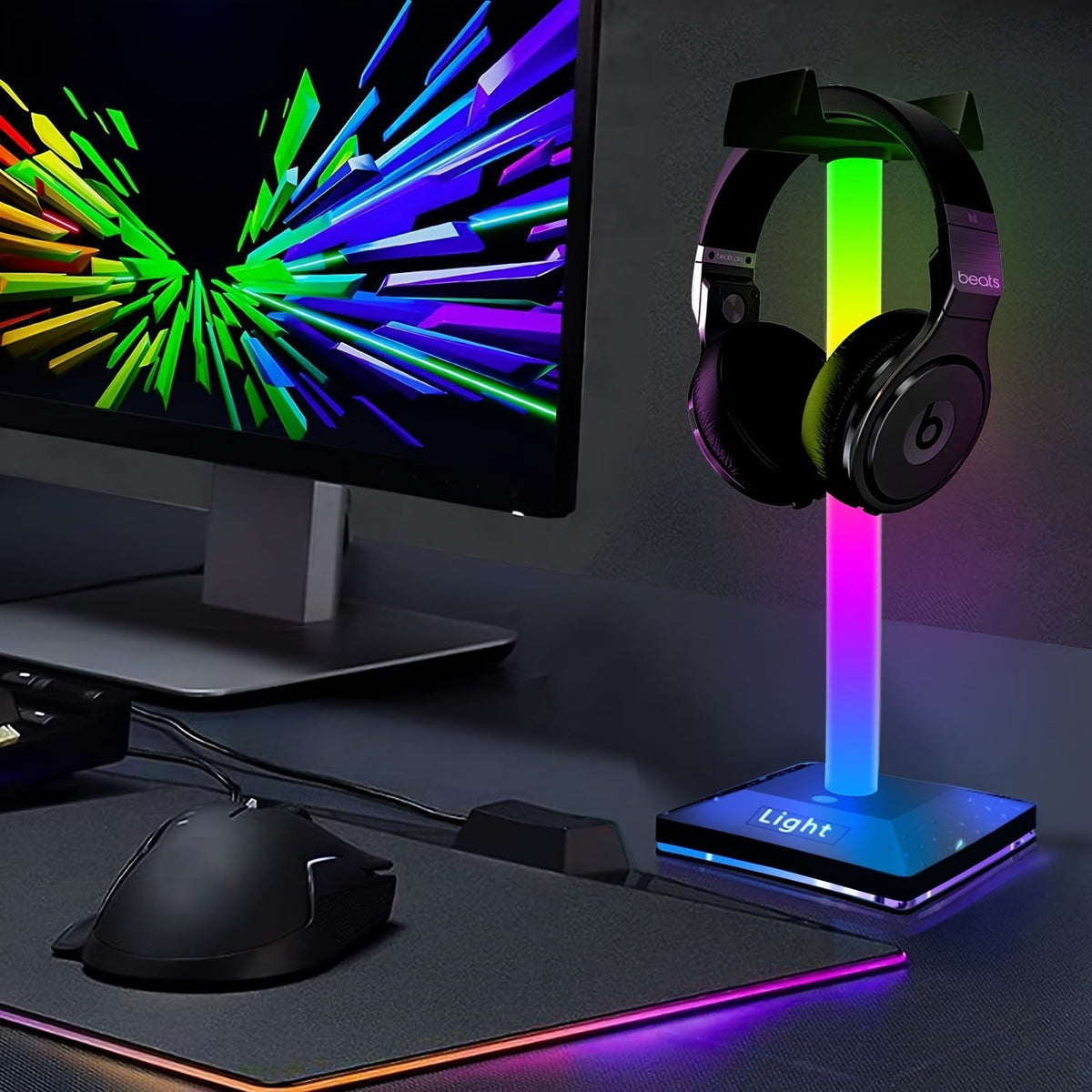 NNETM Gaming Atmosphere LED Light with Headphone Holder