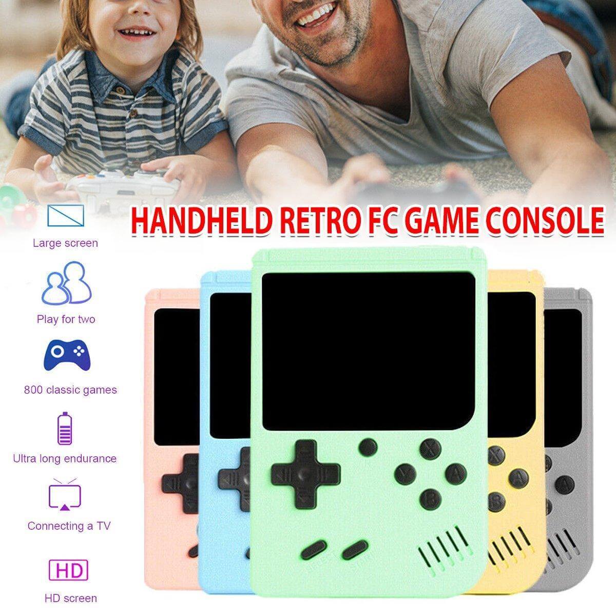Handheld Retro Game Console 800+ Classic Games Portable Player for Kids Adults
