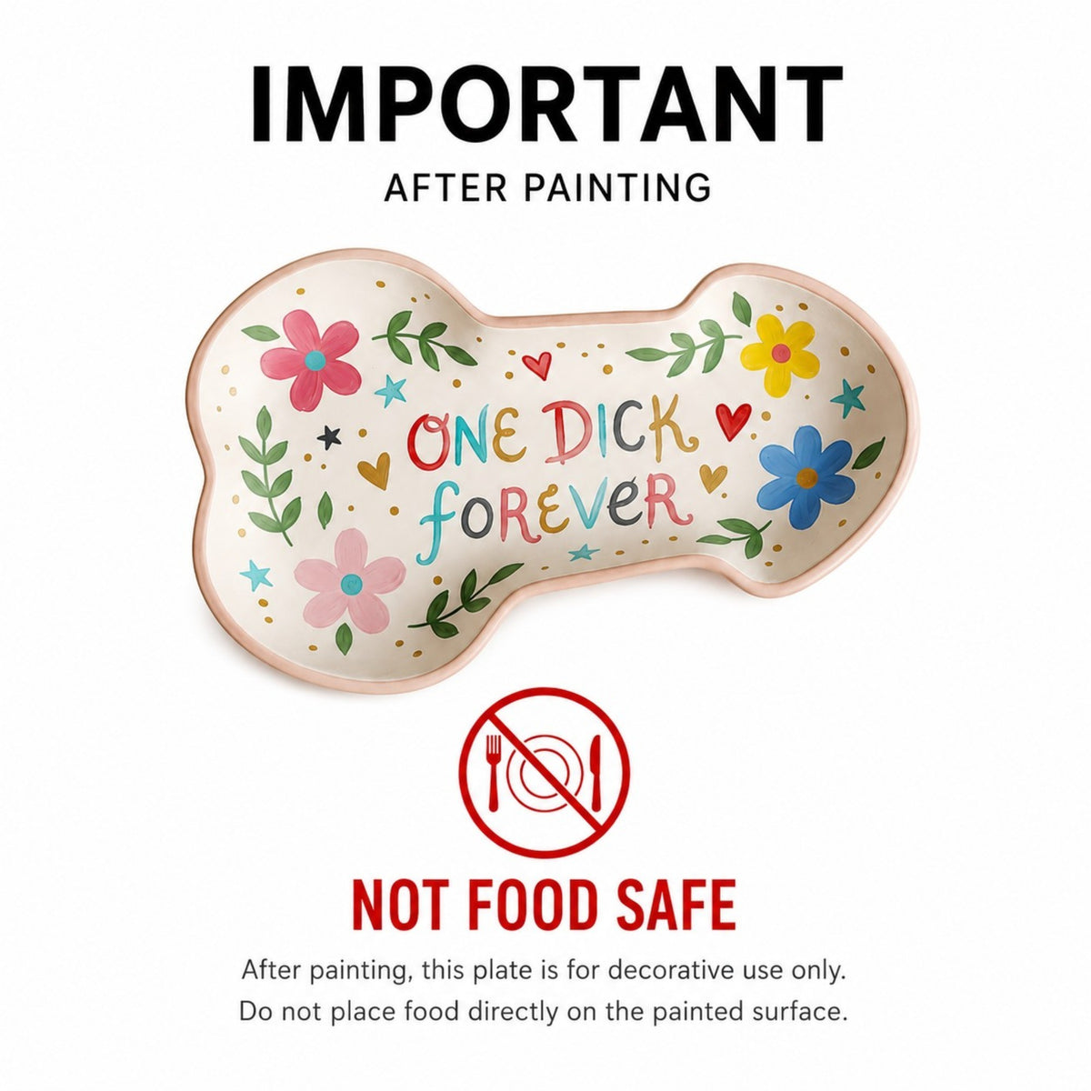 DIY Ceramic Penis Plate Paint Kit for Bachelorette Parties