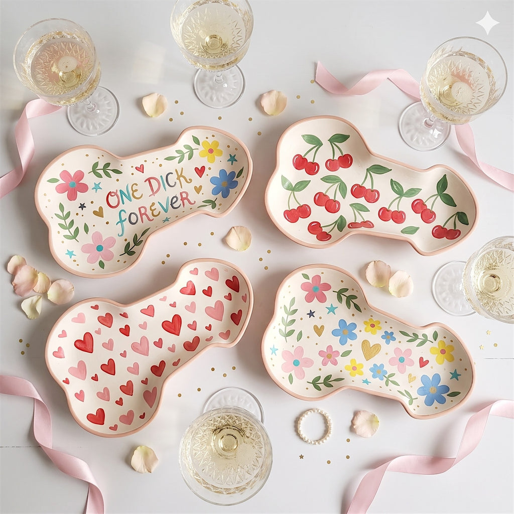 DIY Ceramic Penis Plate Paint Kit for Bachelorette Parties