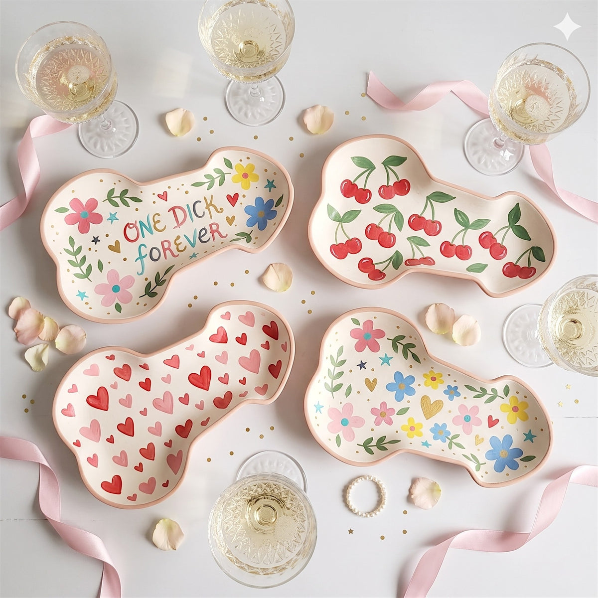 DIY Ceramic Penis Plate Paint Kit for Bachelorette Parties