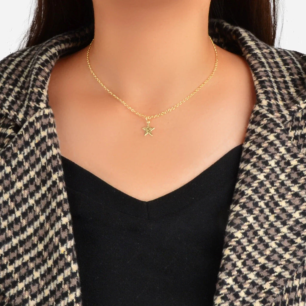 Female Jewellery Gold Chain Lightweight Star Pendant Minimalist Necklace Collar